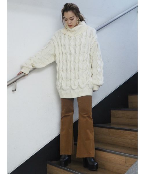 EVRIS（エヴリス）の「ベロアライクブーツカットパンツ（その他パンツ・レディース・ブラック/ブラウン・MEDIUM/SMALL）」の8枚目の写真