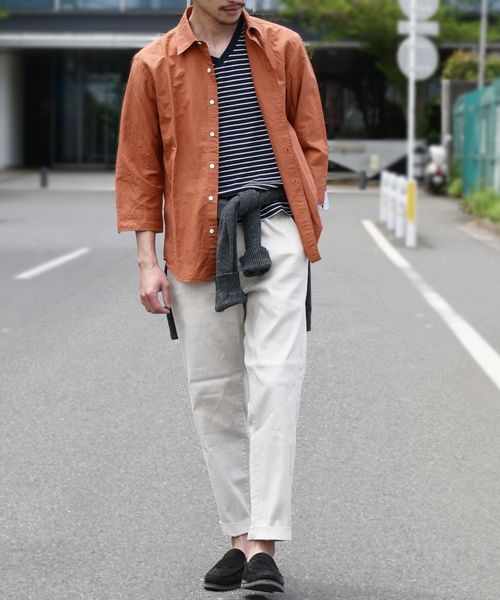 Champion(チャンピオン)の「Champion×SHIPS: 別注 ウォッシュドコットン ボーダー Vネック Tシャツ(Tシャツ/カットソー・メンズ・ホワイト/ブラック/ネイビー・SMALL/MEDIUM/LARGE)」の8枚目の写真