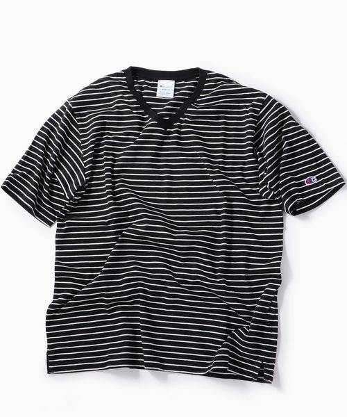 Champion(チャンピオン)の「Champion×SHIPS: 別注 ウォッシュドコットン ボーダー Vネック Tシャツ(Tシャツ/カットソー・メンズ・ホワイト/ブラック/ネイビー・SMALL/MEDIUM/LARGE)」の14枚目の写真