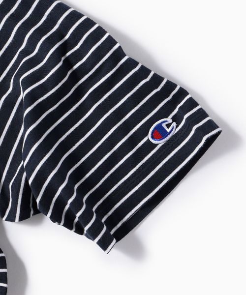 Champion(チャンピオン)の「Champion×SHIPS: 別注 ウォッシュドコットン ボーダー Vネック Tシャツ(Tシャツ/カットソー・メンズ・ホワイト/ブラック/ネイビー・SMALL/MEDIUM/LARGE)」の15枚目の写真