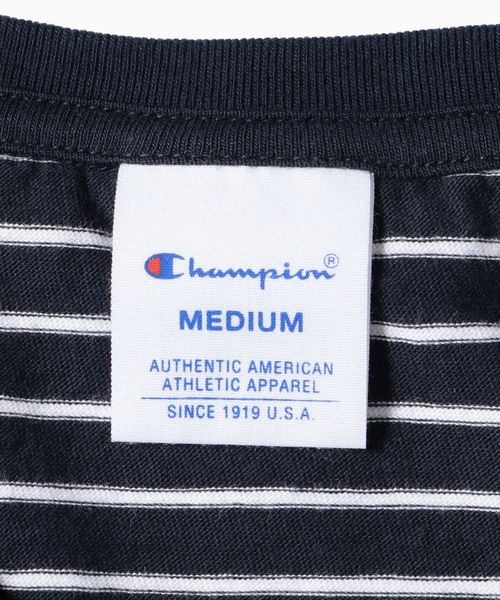 Champion(チャンピオン)の「Champion×SHIPS: 別注 ウォッシュドコットン ボーダー Vネック Tシャツ(Tシャツ/カットソー・メンズ・ホワイト/ブラック/ネイビー・SMALL/MEDIUM/LARGE)」の22枚目の写真