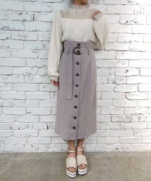 one after another NICE CLAUP（ワンアフターアナザーナイスクラップ）の「ドットチュールシアートップス（Tシャツ/カットソー・レディース・オフホワイト/ライトベージュ/グリーン系その他・FREE）」の18枚目の写真