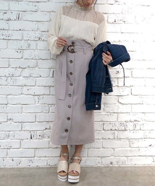 one after another NICE CLAUP（ワンアフターアナザーナイスクラップ）の「ドットチュールシアートップス（Tシャツ/カットソー・レディース・オフホワイト/ライトベージュ/グリーン系その他・FREE）」の17枚目の写真