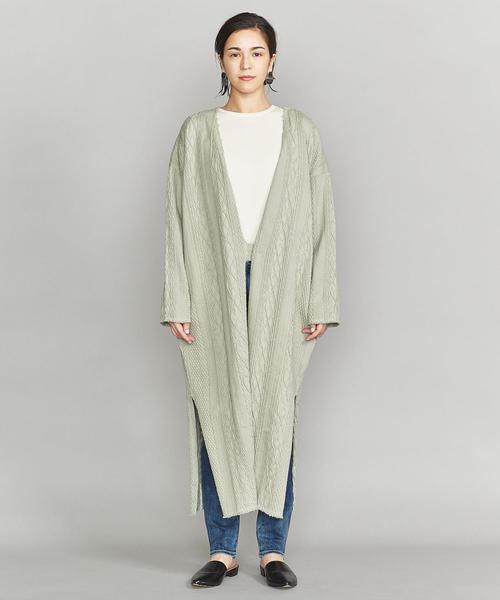 BEAUTY&YOUTH UNITED ARROWS（ビューティーアンドユースユナイテッドアローズ）の「＜R JUBILEE＞ケーブルコートΨ（その他アウター・レディース・オフホワイト/ライム・FREE）」の7枚目の写真