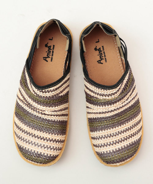 チャイハネ（チャイハネ）の「【チャイハネ】カラフルボーダーワラチ風スリッポン メンズサイズ（スリッポン・メンズ・ブラック/ブラウン/ワインレッド・M/L）」の6枚目の写真