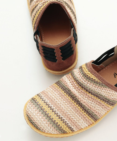 チャイハネ（チャイハネ）の「【チャイハネ】カラフルボーダーワラチ風スリッポン メンズサイズ（スリッポン・メンズ・ブラック/ブラウン/ワインレッド・M/L）」の9枚目の写真