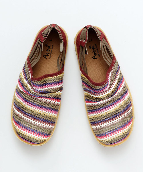 チャイハネ（チャイハネ）の「【チャイハネ】カラフルボーダーワラチ風スリッポン メンズサイズ（スリッポン・メンズ・ブラック/ブラウン/ワインレッド・M/L）」の14枚目の写真