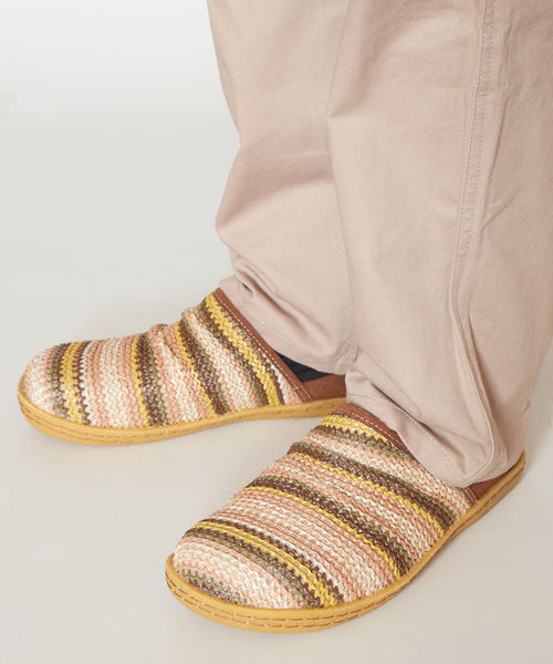 チャイハネ（チャイハネ）の「【チャイハネ】カラフルボーダーワラチ風スリッポン メンズサイズ（スリッポン・メンズ・ブラック/ブラウン/ワインレッド・M/L）」の10枚目の写真