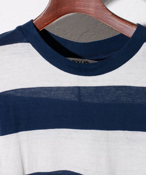 ROLLA'S（ローラス）の「ROLLAS ローラス / BIG STRIPE TEE ボックスストライプボーダーTシャツ / RO12939（Tシャツ/カットソー・レディース・ホワイト×ネイビー/ホワイト×ピンク・S）」の4枚目の写真