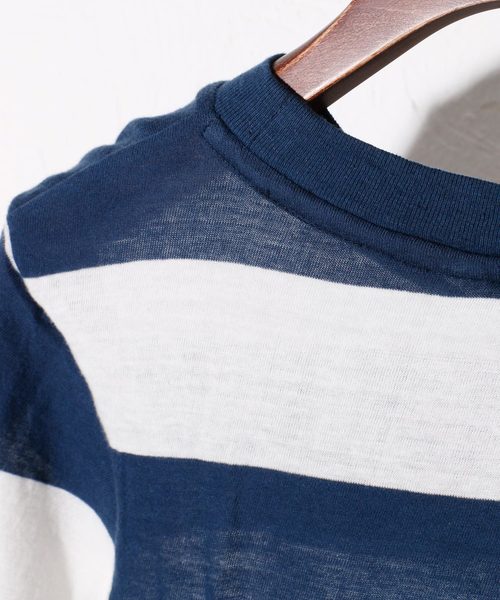 ROLLA'S（ローラス）の「ROLLAS ローラス / BIG STRIPE TEE ボックスストライプボーダーTシャツ / RO12939（Tシャツ/カットソー・レディース・ホワイト×ネイビー/ホワイト×ピンク・S）」の7枚目の写真