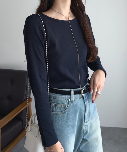 セール】[ S M L XL ] 選べるタイプの細リブ長袖Tシャツ（Tシャツ