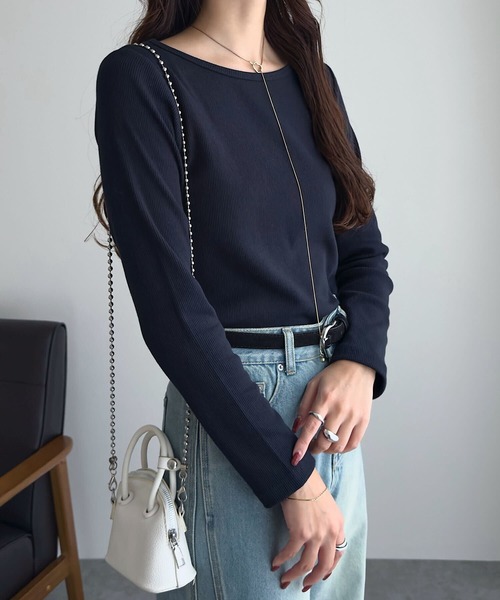 セール】[ S M L XL ] 選べるタイプの細リブ長袖Tシャツ（Tシャツ