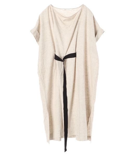 Editt by YECCA VECCA（エディットバイイェッカヴェッカ）の「レーヨン麻ベルトデザインワンピース（ワンピース・レディース・ベージュ/モカ・FREE）」の7枚目の写真