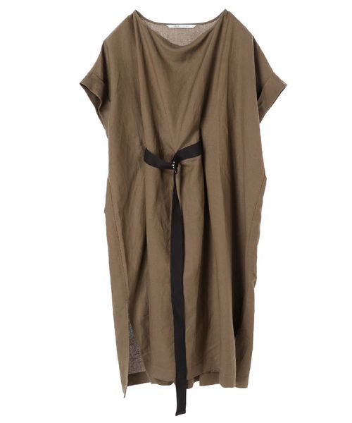 Editt by YECCA VECCA（エディットバイイェッカヴェッカ）の「レーヨン麻ベルトデザインワンピース（ワンピース・レディース・ベージュ/モカ・FREE）」の3枚目の写真