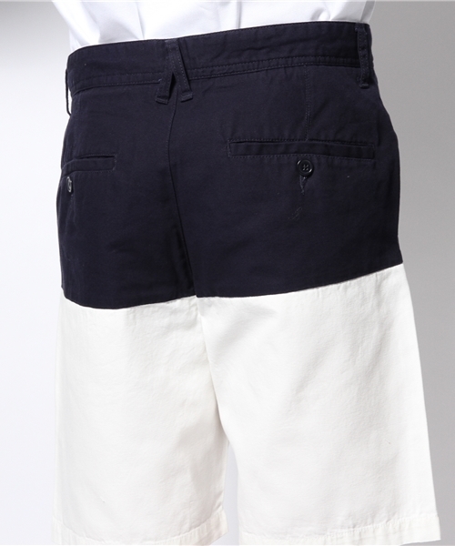 WEGO（ウィゴー）の「WEGO/バイカラーショーツ（チノパンツ・メンズ・ホワイト/ブルー/イエロー/グリーン/ワイン/ブラック/ターコイズブルー/グレー・MEDIUM/LARGE）」の11枚目の写真