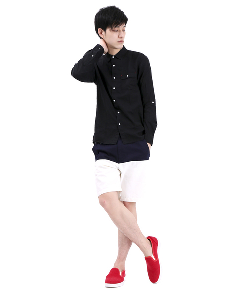 WEGO（ウィゴー）の「WEGO/バイカラーショーツ（チノパンツ・メンズ・ホワイト/ブルー/イエロー/グリーン/ワイン/ブラック/ターコイズブルー/グレー・MEDIUM/LARGE）」の17枚目の写真