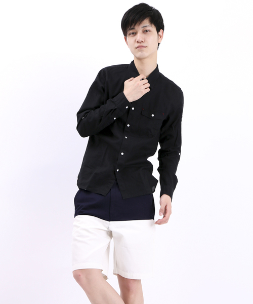 WEGO（ウィゴー）の「WEGO/バイカラーショーツ（チノパンツ・メンズ・ホワイト/ブルー/イエロー/グリーン/ワイン/ブラック/ターコイズブルー/グレー・MEDIUM/LARGE）」の19枚目の写真