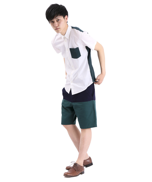 WEGO（ウィゴー）の「WEGO/バイカラーショーツ（チノパンツ・メンズ・ホワイト/ブルー/イエロー/グリーン/ワイン/ブラック/ターコイズブルー/グレー・MEDIUM/LARGE）」の21枚目の写真