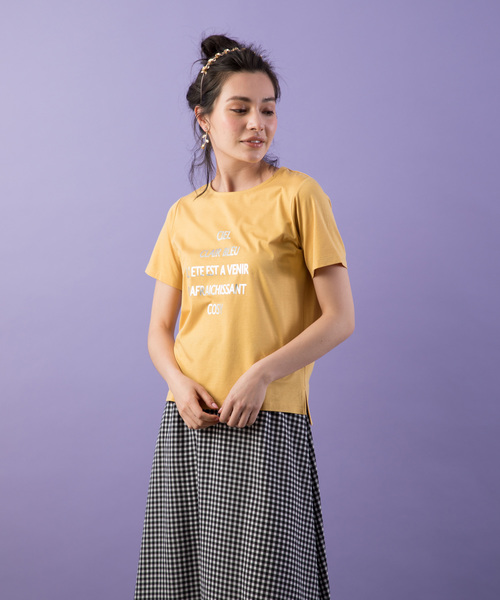 Petit Honfleur(プチオンフルール)の「◇カタログ掲載◇ロゴプリントTシャツ(Tシャツ/カットソー・レディース・ホワイト/チャコールグレー/ネイビー/マスタード・L size/M size)」の10枚目の写真