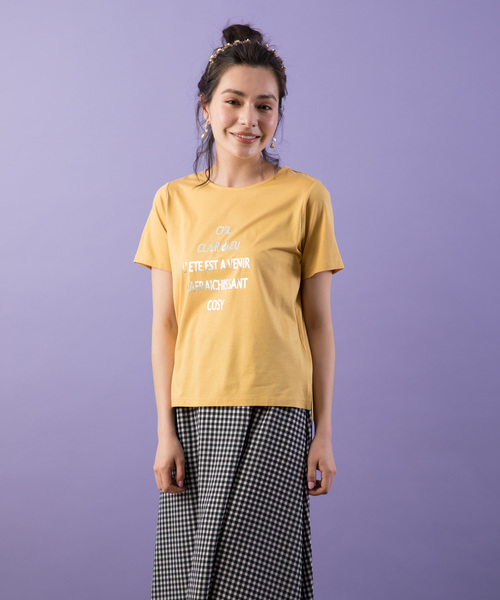 Petit Honfleur(プチオンフルール)の「◇カタログ掲載◇ロゴプリントTシャツ(Tシャツ/カットソー・レディース・ホワイト/チャコールグレー/ネイビー/マスタード・L size/M size)」の12枚目の写真