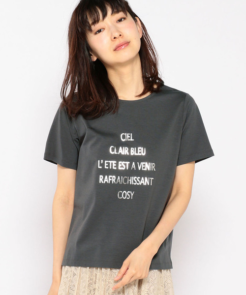 Petit Honfleur(プチオンフルール)の「◇カタログ掲載◇ロゴプリントTシャツ(Tシャツ/カットソー・レディース・ホワイト/チャコールグレー/ネイビー/マスタード・L size/M size)」の15枚目の写真