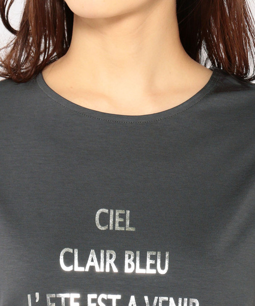 Petit Honfleur(プチオンフルール)の「◇カタログ掲載◇ロゴプリントTシャツ(Tシャツ/カットソー・レディース・ホワイト/チャコールグレー/ネイビー/マスタード・L size/M size)」の21枚目の写真