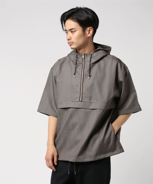 おしゃれスタ(オシャレスタ)の「ビッグシルエットプルオーバーアノラックシャツ(IR)(シャツ/ブラウス・メンズ・ブラック/グレー/その他/その他1・M/L/XL)」の7枚目の写真