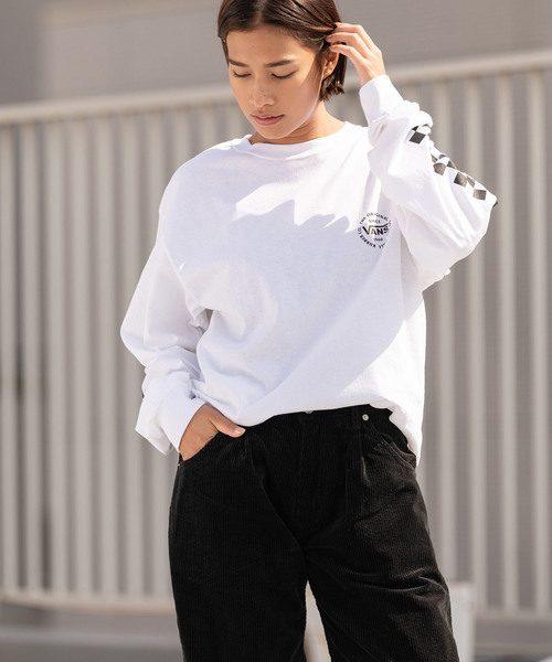 VANS(バンズ)の「VANS/ヴァンズ Checker L/S T-Shirt(Tシャツ/カットソー・メンズ・ホワイト/ブラック/ネイビー・M/L/XL/S)」の18枚目の写真