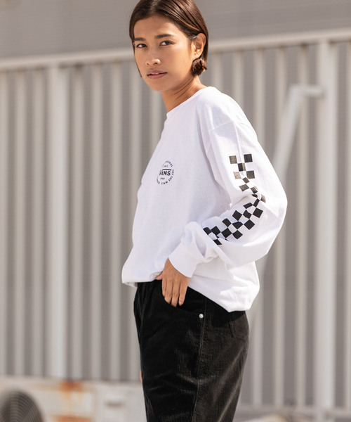 VANS(バンズ)の「VANS/ヴァンズ Checker L/S T-Shirt(Tシャツ/カットソー・メンズ・ホワイト/ブラック/ネイビー・M/L/XL/S)」の19枚目の写真