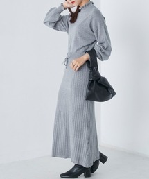 R/N フリルセットアップ風ニットワンピース