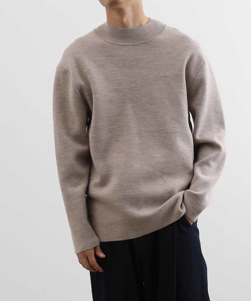 ADAM ET ROPE'(アダムエロペ)の「【フクエー】モックネックニット(ニット/セーター・メンズ・ベージュ/ブラウン・S/M/L)」の2枚目の写真