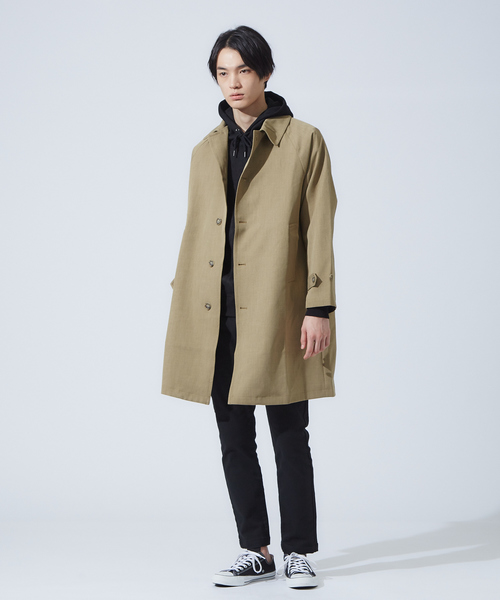 ABAHOUSE GRAY(アバハウスグレイ)の「【展開店舗限定】ツイルシングルラグランコート(ステンカラーコート・メンズ・ベージュ/ダークネイビー・46/48/50)」の14枚目の写真