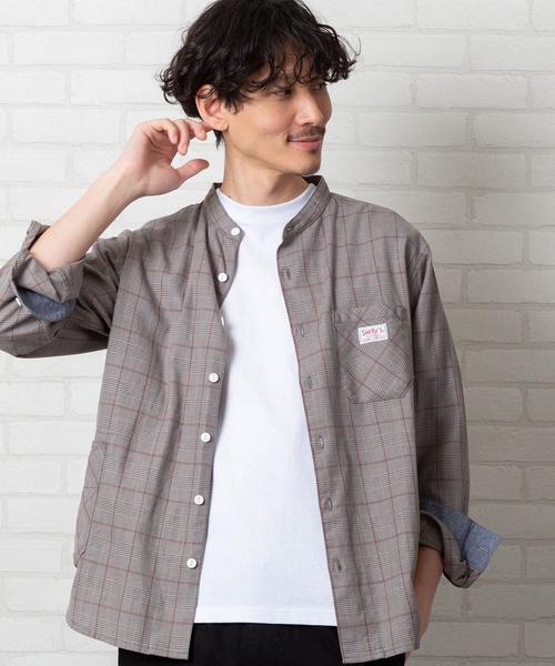 SMITH'S（スミス）の「SMITH'S別注バンドカラー長袖シャツ#（シャツ/ブラウス・メンズ・ホワイト/ベージュ・LARGE/SMALL/MEDIUM/X-LARGE）」の10枚目の写真