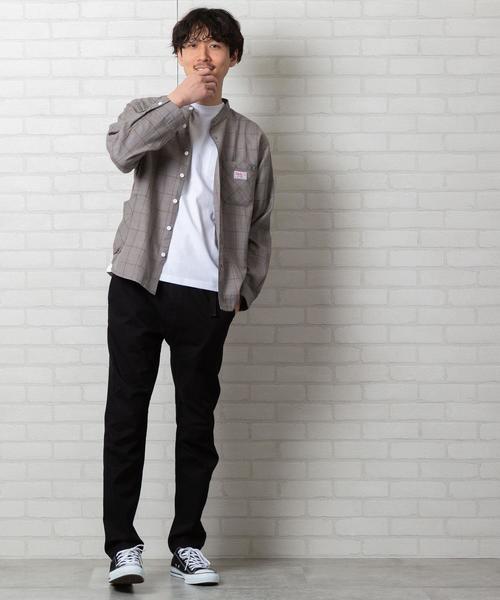 SMITH'S（スミス）の「SMITH'S別注バンドカラー長袖シャツ#（シャツ/ブラウス・メンズ・ホワイト/ベージュ・LARGE/SMALL/MEDIUM/X-LARGE）」の9枚目の写真