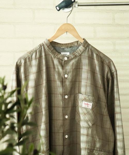 SMITH'S（スミス）の「SMITH'S別注バンドカラー長袖シャツ#（シャツ/ブラウス・メンズ・ホワイト/ベージュ・LARGE/SMALL/MEDIUM/X-LARGE）」の20枚目の写真