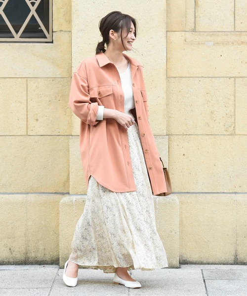 DouDou（ドゥドゥ）の「異素材切替プリントフレアスカート（スカート・レディース・ネイビー/ピンク/イエロー・FREE）」の5枚目の写真