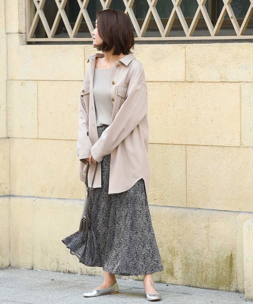 DouDou（ドゥドゥ）の「異素材切替プリントフレアスカート（スカート・レディース・ネイビー/ピンク/イエロー・FREE）」の10枚目の写真