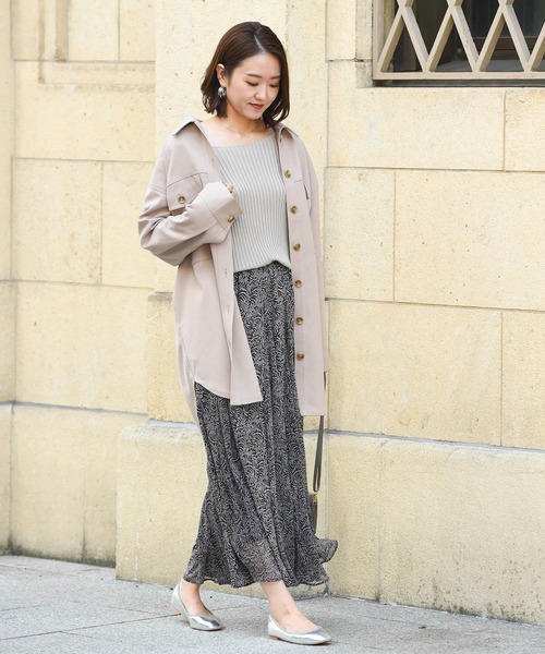 DouDou（ドゥドゥ）の「異素材切替プリントフレアスカート（スカート・レディース・ネイビー/ピンク/イエロー・FREE）」の11枚目の写真