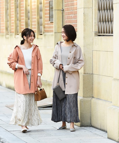 DouDou（ドゥドゥ）の「異素材切替プリントフレアスカート（スカート・レディース・ネイビー/ピンク/イエロー・FREE）」の20枚目の写真