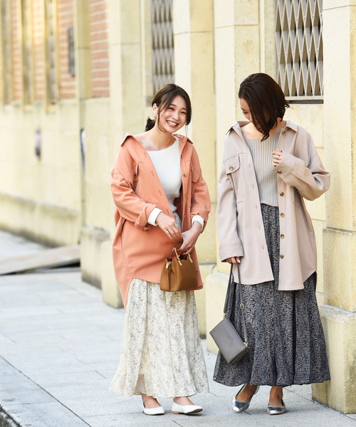 DouDou（ドゥドゥ）の「異素材切替プリントフレアスカート（スカート・レディース・ネイビー/ピンク/イエロー・FREE）」の21枚目の写真