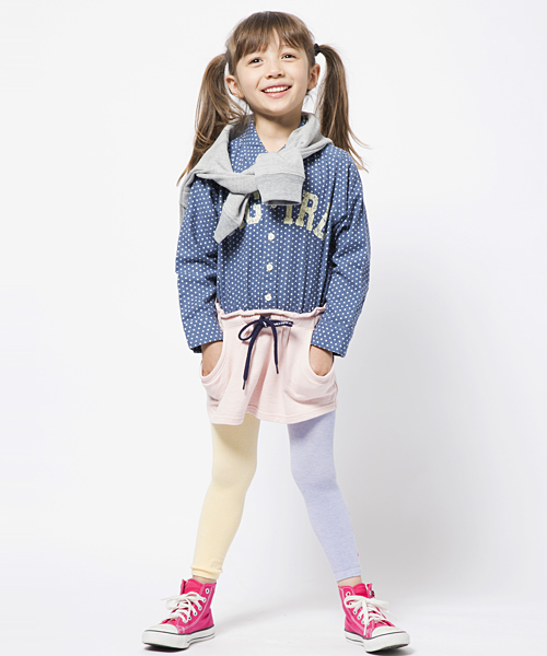 X-girl Stages(エックスガールステージス)の「POP LEGGINGS(レギンス/スパッツ・キッズ・アッシュ/イエロー/ネイビー・LARGE/MEDIUM)」の9枚目の写真