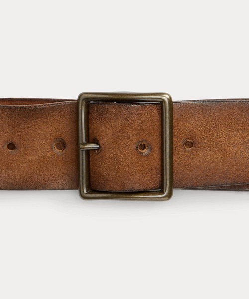 スタデッド ラフアウト レザー ベルト（ベルト）｜RRL（ダブル アール