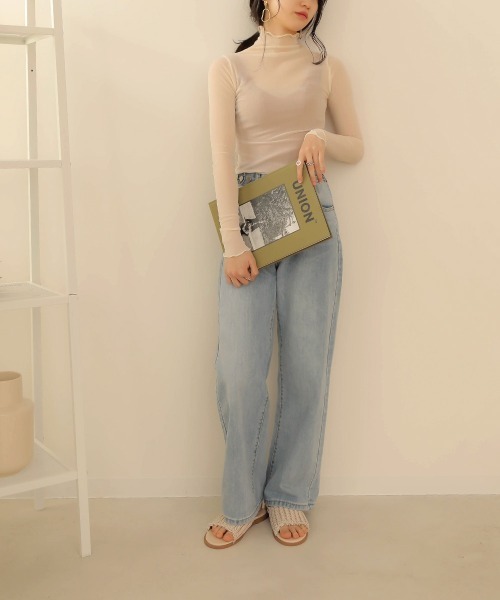 Bab（バブ）の「【WEB限定】メッシュメロウシースルーインナー（Tシャツ/カットソー・レディース・ブラック/オフホワイト/カーキ/グレー・38）」の5枚目の写真