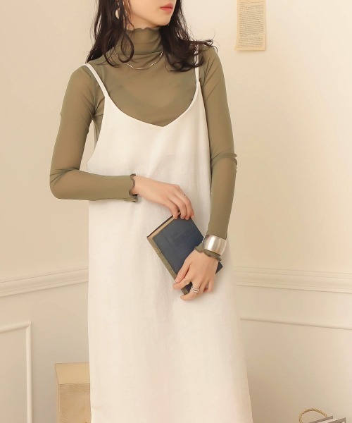 Bab（バブ）の「【WEB限定】メッシュメロウシースルーインナー（Tシャツ/カットソー・レディース・ブラック/オフホワイト/カーキ/グレー・38）」の19枚目の写真