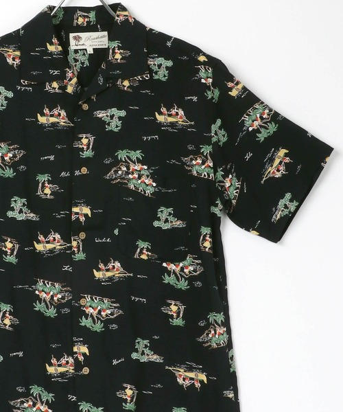 Lazar（ラザル）の「レーヨン オープンカラー アロハシャツ/総柄シャツ（シャツ/ブラウス・メンズ・ブラック系その他3/ブラック系その他5/ブルー系その他2/ブラック系その他2/ダークグリーン/ホワイト系その他3/ブラック系その他/ホワイト系その他/ホワイト系その他2/ホワイト系その他5/ネイビー/ミント/ピンク/イエロー/オレンジ/ホワイト系その他4/グリーン/ブルー系その他/オフホワイト/ホワイト系その他6/ベージュ/ブラック/ブラック系その他4/ホワイト系その他7・S/M/L/LL）」の12枚目の写真