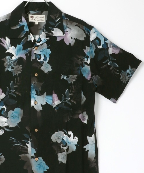 Lazar（ラザル）の「レーヨン オープンカラー アロハシャツ/総柄シャツ（シャツ/ブラウス・メンズ・ブラック系その他3/ブラック系その他5/ブルー系その他2/ブラック系その他2/ダークグリーン/ホワイト系その他3/ブラック系その他/ホワイト系その他/ホワイト系その他2/ホワイト系その他5/ネイビー/ミント/ピンク/イエロー/オレンジ/ホワイト系その他4/グリーン/ブルー系その他/オフホワイト/ホワイト系その他6/ベージュ/ブラック/ブラック系その他4/ホワイト系その他7・S/M/L/LL）」の10枚目の写真