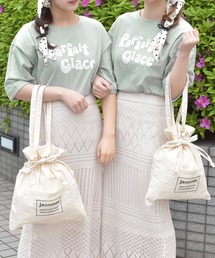 PairPair | プリントTシャツ×巾着バッグ×スカーフ3セット(Tシャツ/カットソー)