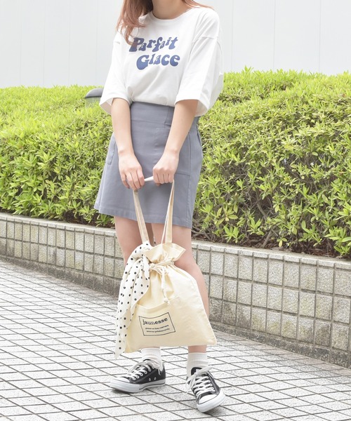 PairPair（ペアペア）の「プリントT×巾着バッグ×スカーフセット（Tシャツ/カットソー・レディース・オフホワイト/ライトベージュ/ミント・FREE）」の11枚目の写真