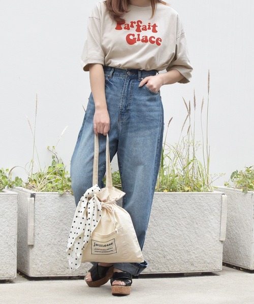 PairPair（ペアペア）の「プリントT×巾着バッグ×スカーフセット（Tシャツ/カットソー・レディース・オフホワイト/ライトベージュ/ミント・FREE）」の9枚目の写真