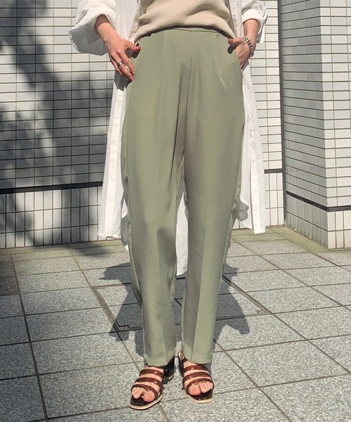 KOBE LETTUCE(コウベレタス)の「センタープレススラックスパンツ【ZOZOTOWN限定】(スラックス・レディース・ブラック/ピンク/ベージュ系その他/ブルー/グリーン系その他/ブラウン/パープル/グリーン/モカ/ミント/ダークパープル・FREE)」の7枚目の写真